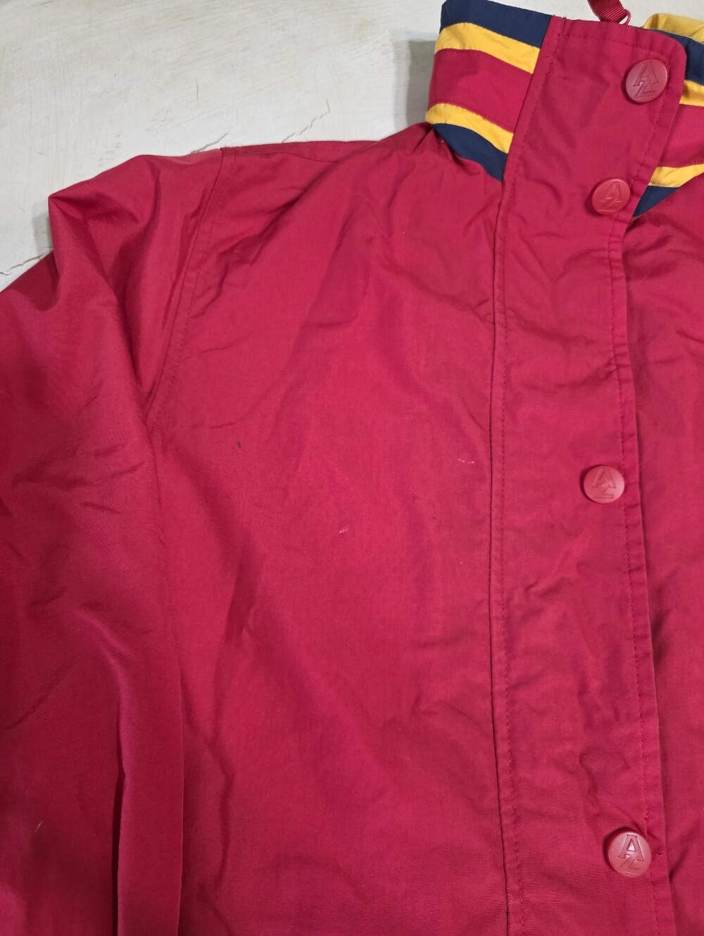 VINTAGE 90s Arizona Jean Co. Barn Jacket Parka | Red Colorblock Gorpcore S - Picture 7 of 16